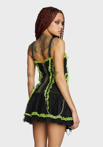 Lime Lace Mini Dress