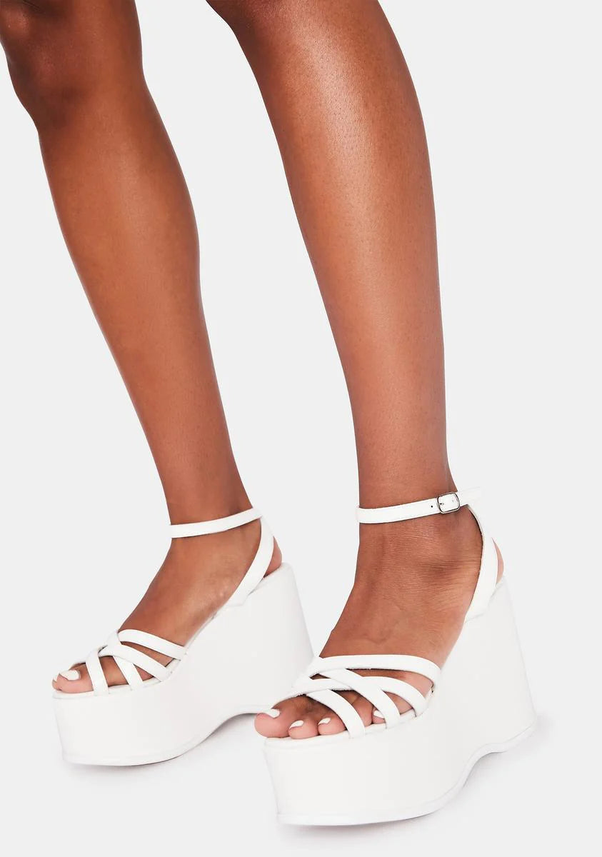 White Roxie Platform Sandals