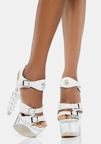 White Jujubi Platform Heels