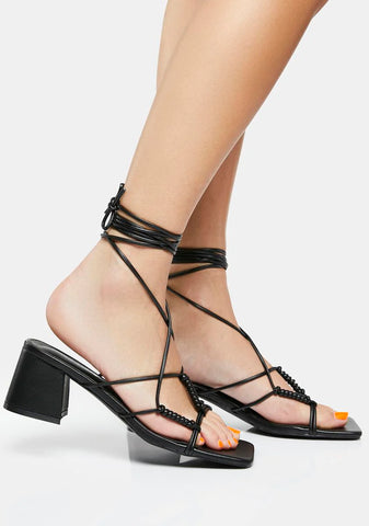Black Fanatic Block Heel Sandals