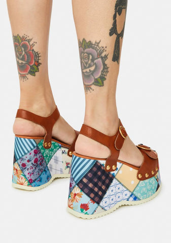 Stitched With Love Patchwork Sandals