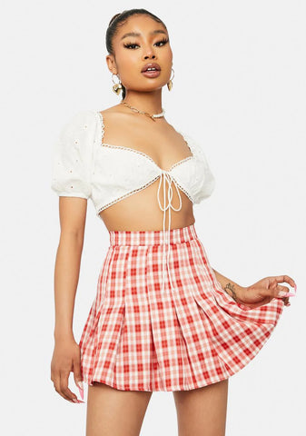 Scarlet Rock Your World Plaid Pleated Skirt