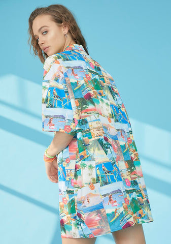 Greetings From Paradise Shirt Dress