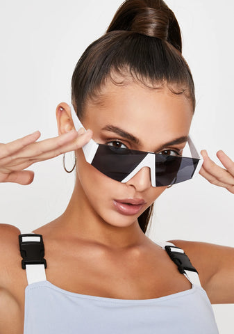 Icy Baddie Bae Shield Sunglasses