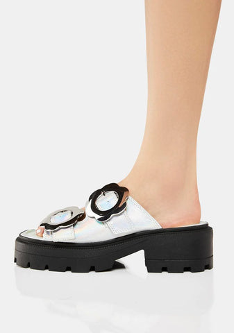 Amber Flower Chunky Sole Sliders