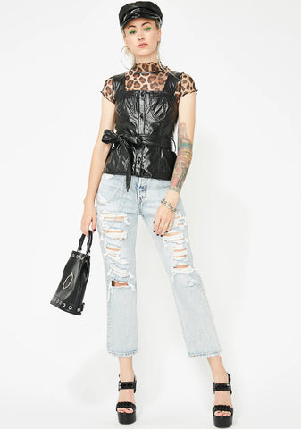 Wreck It Up Vegan Leather Bustier