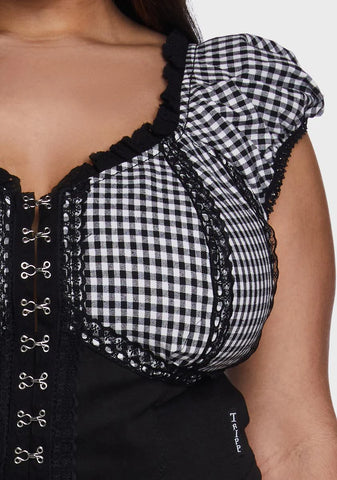 Plus Black And White Bo Peep Crop Top