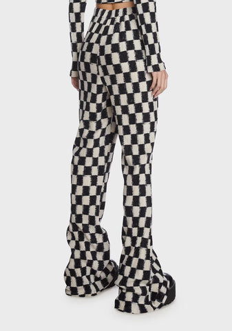 Checkered Flared Trousers