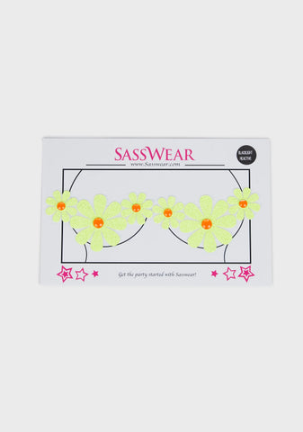 Neon Flower Child Jeweled Pasties