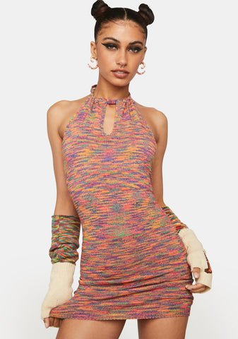 Sunset Tease Keyhole Mini Dress