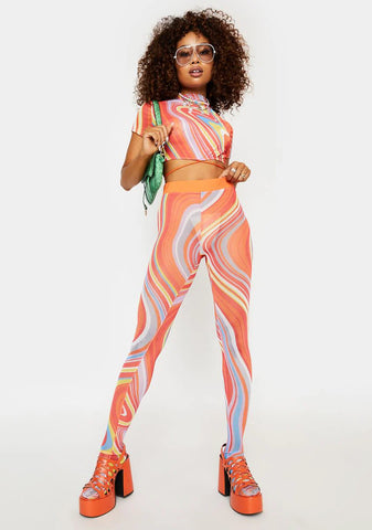 Sunset Astral Projection Mesh Pants Set