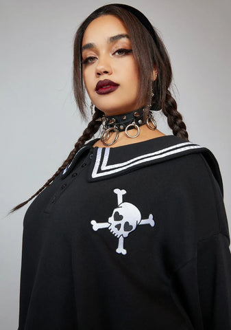 Her School Spirit Oversized Crewneck Sweatshirt