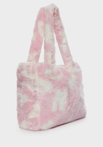 Pink Dick Dollar Faux Fur Tote Bag