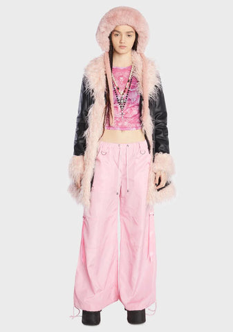 Bubblegum Punk Cred Wide Leg Pants