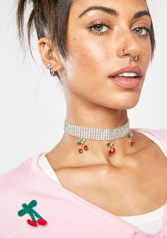 Cherry Divine Rhinestone Choker