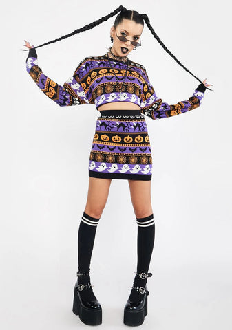 Night Of Spooks Sweater Skirt