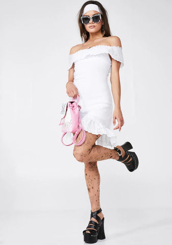 Bombshell Blossom Off-The-Shoulder Dress