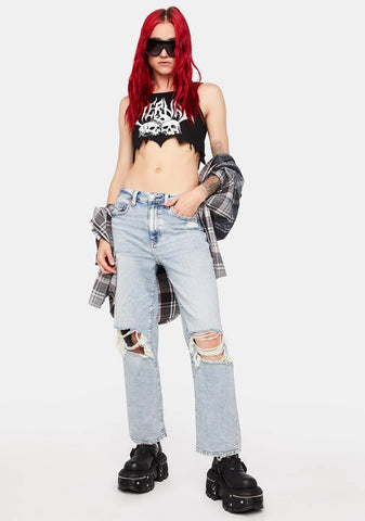 Whatever Pleaser High Rise Wide Ankle Jeans