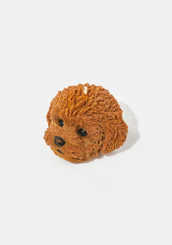 Honey Brown Wauwau Poodle Candle