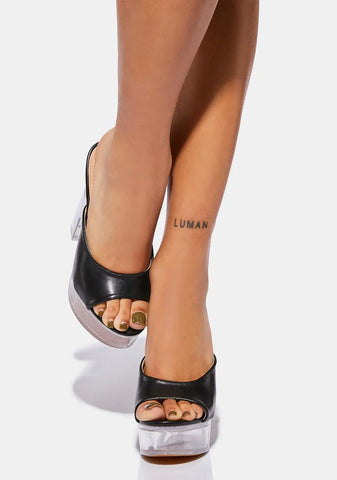 Black Dreamful Platform Heels