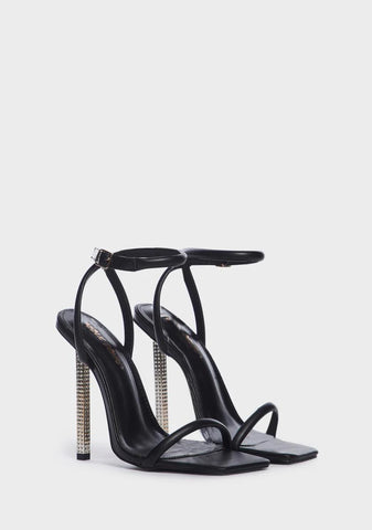Jewls Diamante Strappy Square Toe Heels