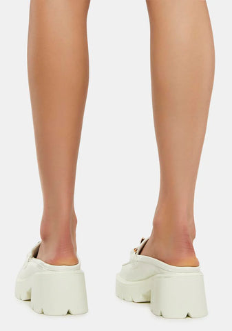 White Peggy Flatform Oxfords