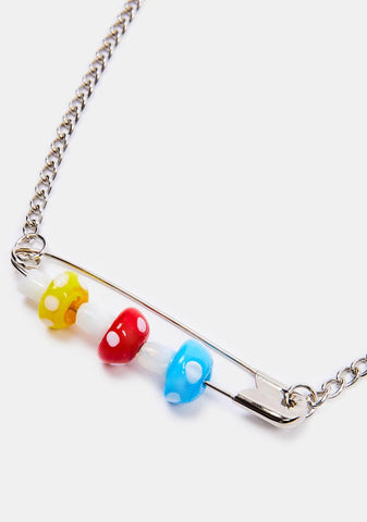 Room For Shrooms Pin Necklace