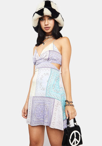 Lavender Bandana Mini Dress
