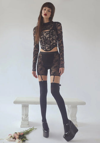 Stay Unfaithful Lace Corset Top & Shrug