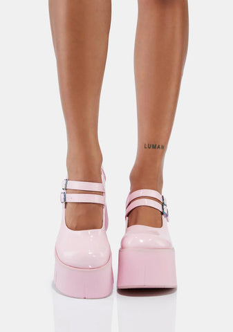 Baby Pink Dollhaus Platform Mary Janes