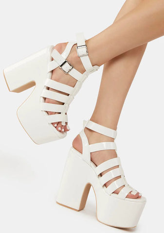 White Astridd Platform Heels