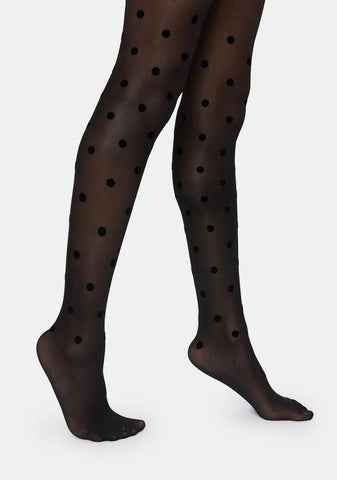 Dot Flocked Sheer Tights