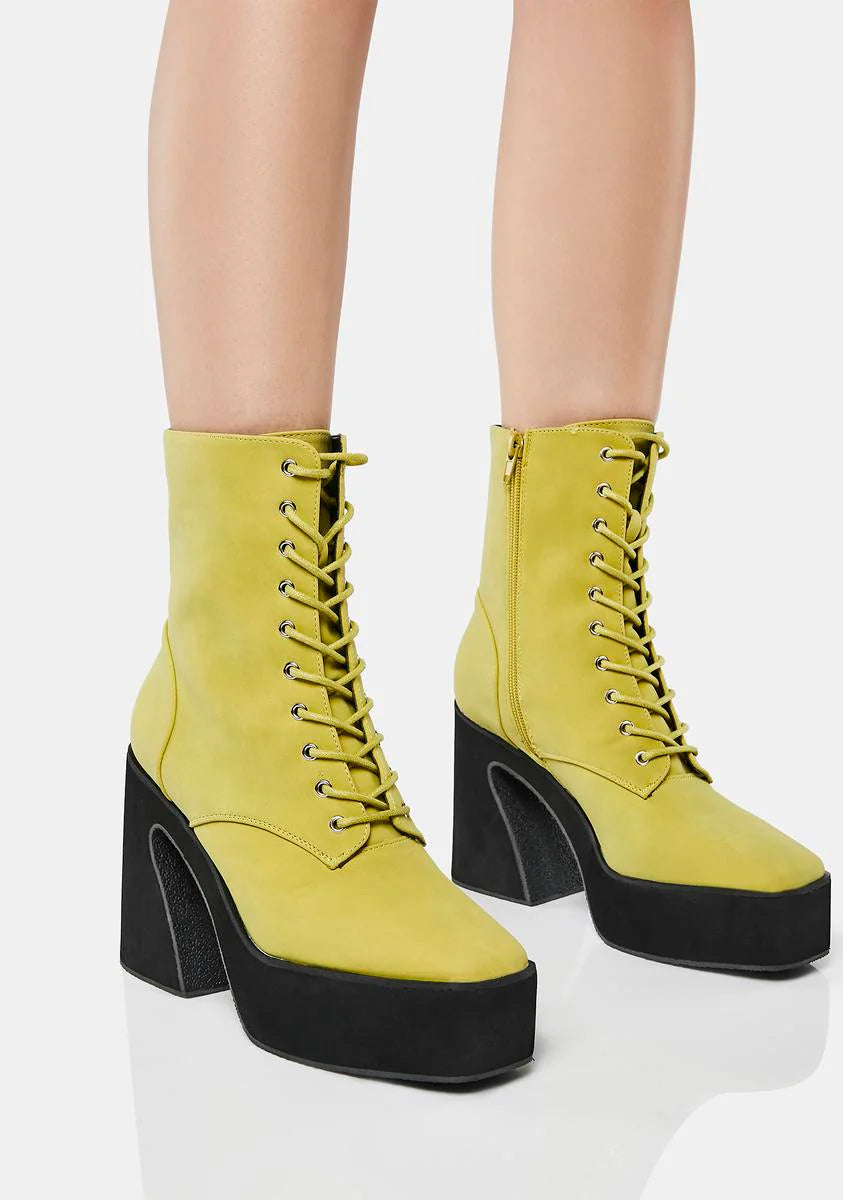Sage Unfazed Babe Platform Boots