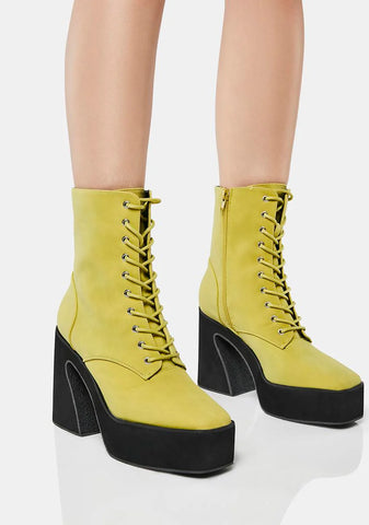 Sage Unfazed Babe Platform Boots