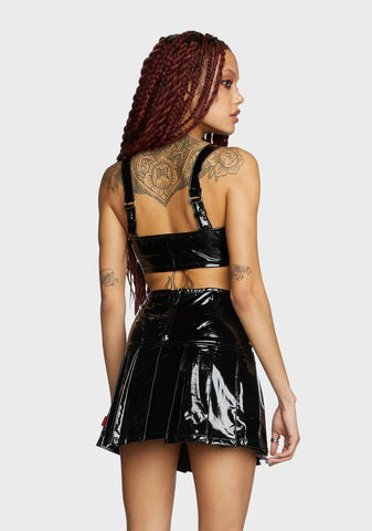 Vinyl Zip Crop Top