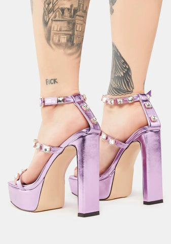Purple Amara Platform Heels