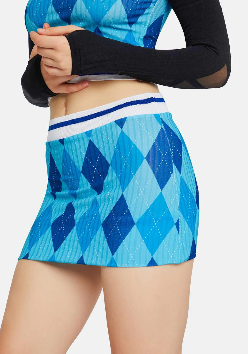 Argyle Rib Mini Skirt
