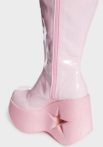 Pink Dynamite-218 Knee High Boots