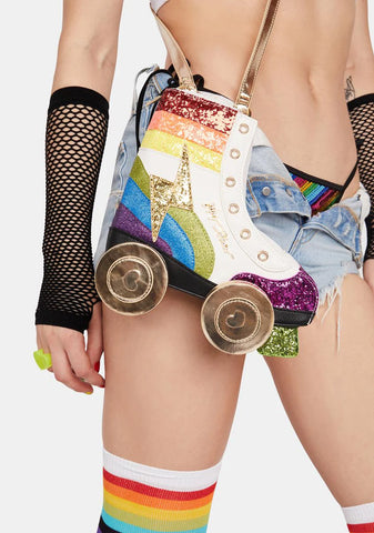 Rainbow Roller Derby Crossbody Bag