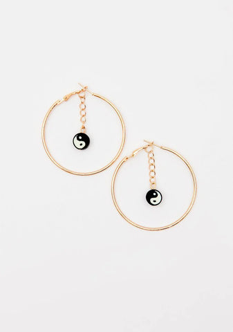 Law Of Life Yin Yang Hoop Earrings