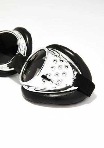 Chrome Radioactive Aviator Goggles