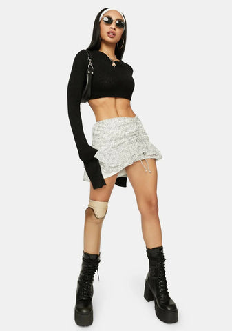 Paisley Princess Ruffle Mini Skirt