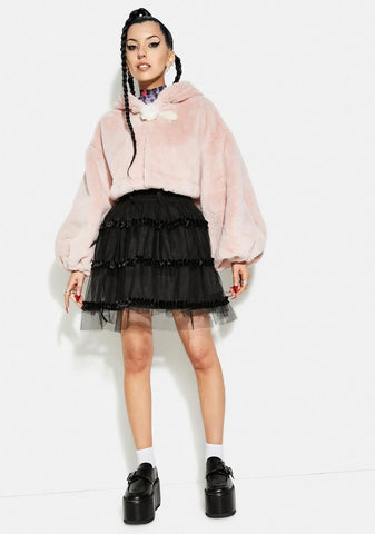 Pink Cat Ears Short Coat