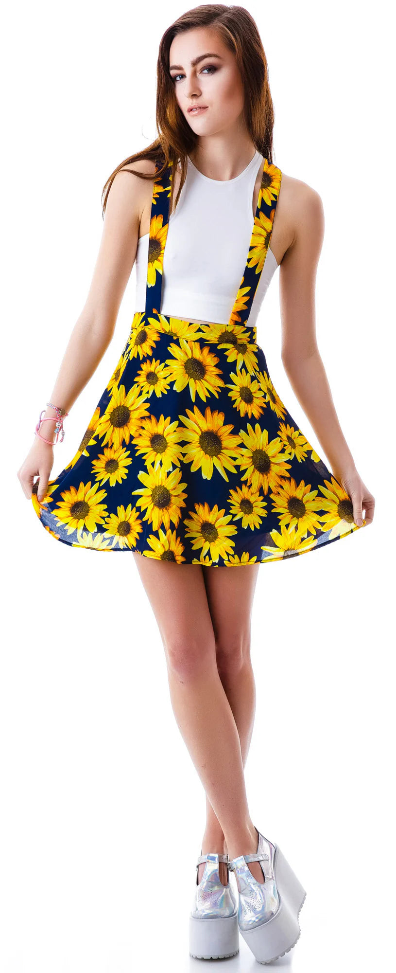 Sunflower Garden Suspender Skirt