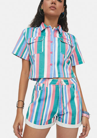 Out Of Bounds Striped Shorts