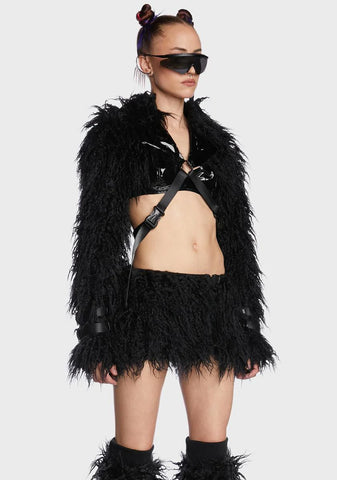 Unsightly Scenes Faux Fur Shrug