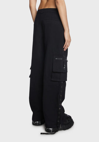 Medium Waist Loose Cargo Trousers