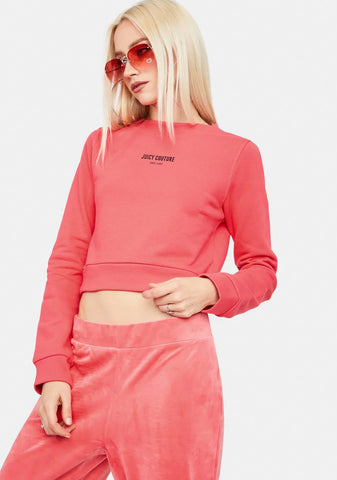 Bombshell Pink French Terry Long Sleeve Top