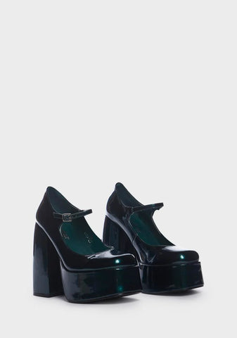 Teal Sweet Attitude Platform Heels