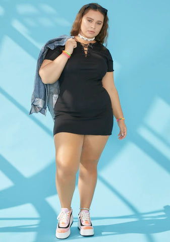 I Run This Beach Lace Up Dress